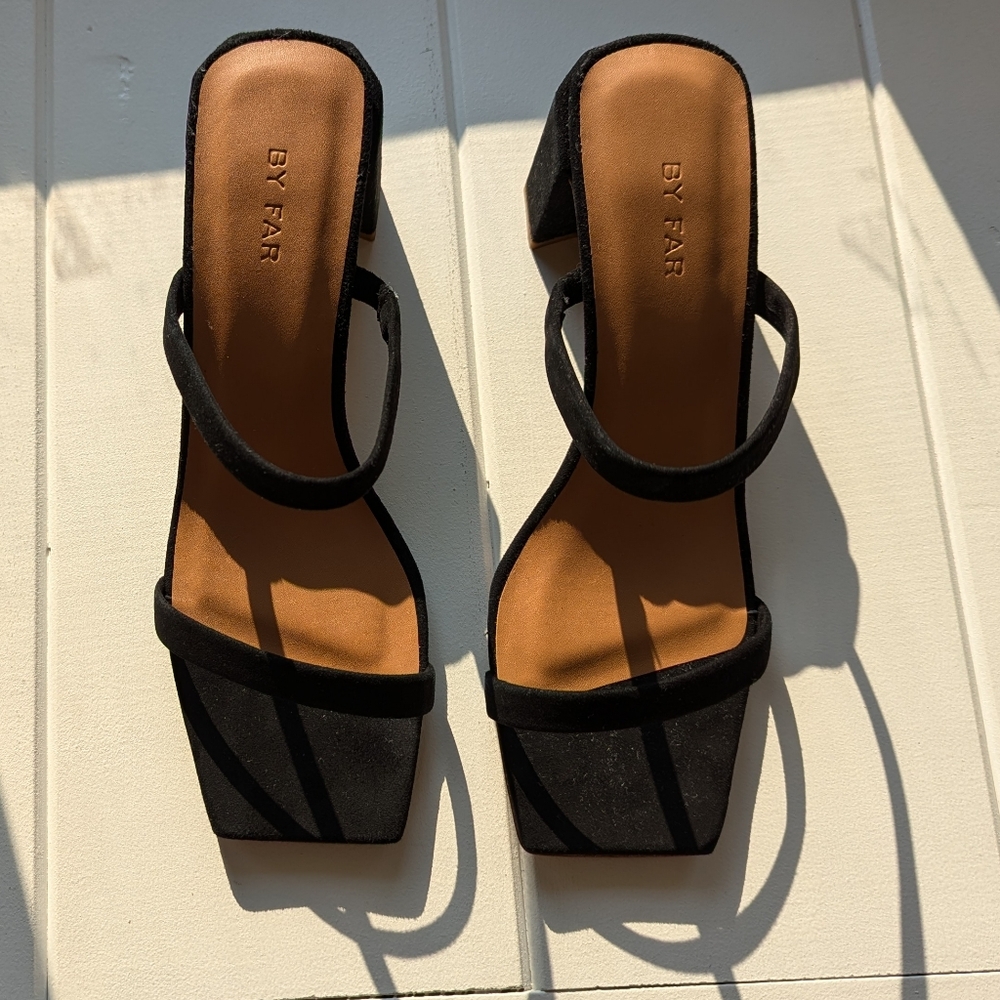 BY FAR Tanya Black Heel Strappy Sandals 36 NWB
